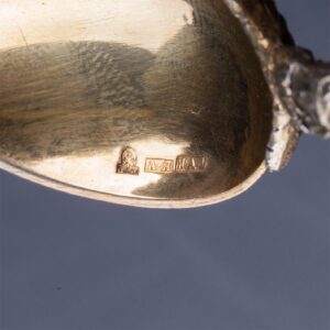 Russian cast silver-gilt spoon set of 2 pieces — image 5
