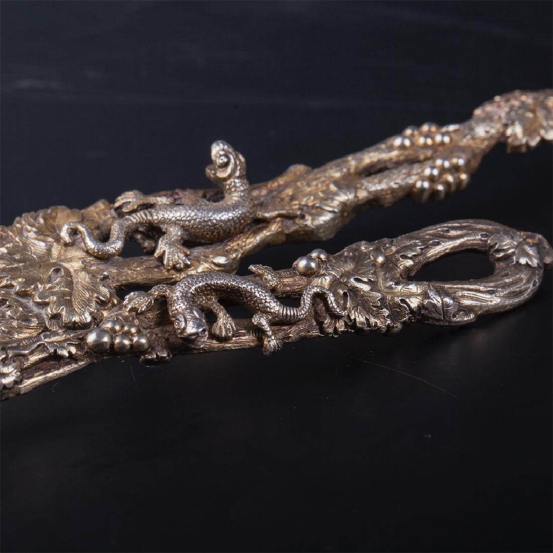 Russian cast silver-gilt spoon set of 2 pieces — image 3