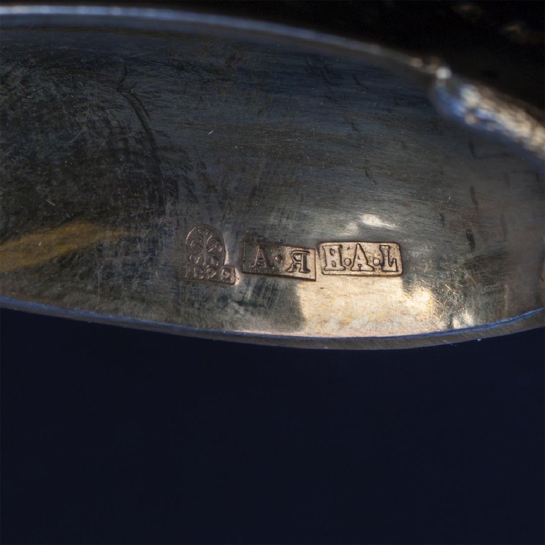 Russian cast silver-gilt spoon set of 2 pieces — image 5