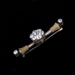 Russian gold 14K brooch with old cut diamonds — image 2