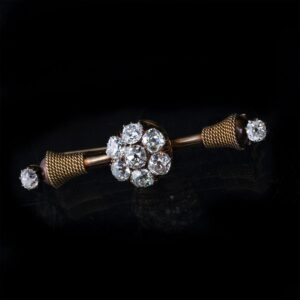 Russian gold 14K brooch with old cut diamonds — image 4