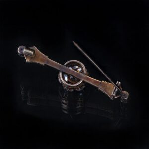 Russian gold 14K brooch with old cut diamonds — image 5