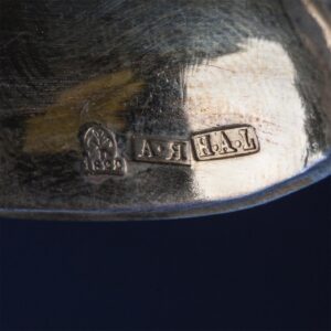 Russian cast silver-gilt spoon set of 2 pieces — image 3