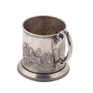 Russian cast silver glass holder "Troyka" — image 3