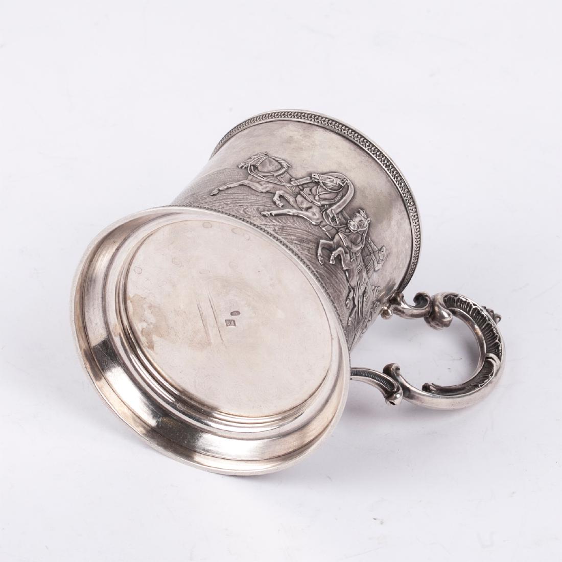 Russian cast silver glass holder "Troyka" — image 4