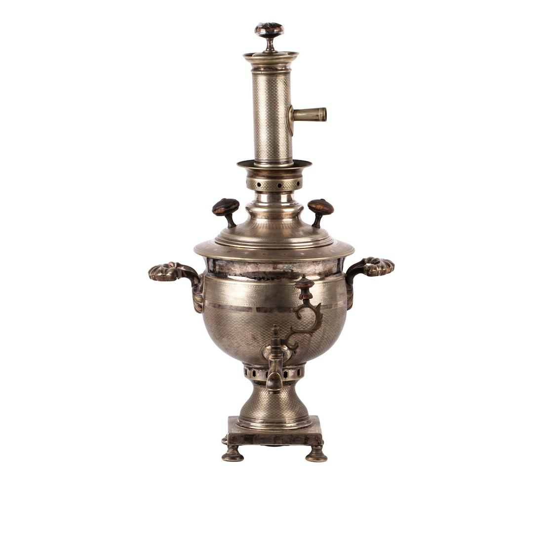 Russian Empire silver plated samovar — image 1