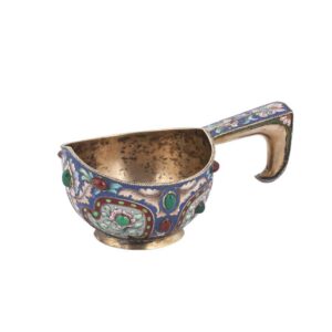 Russian enamel kovsh by Rukert Fedor — image 1