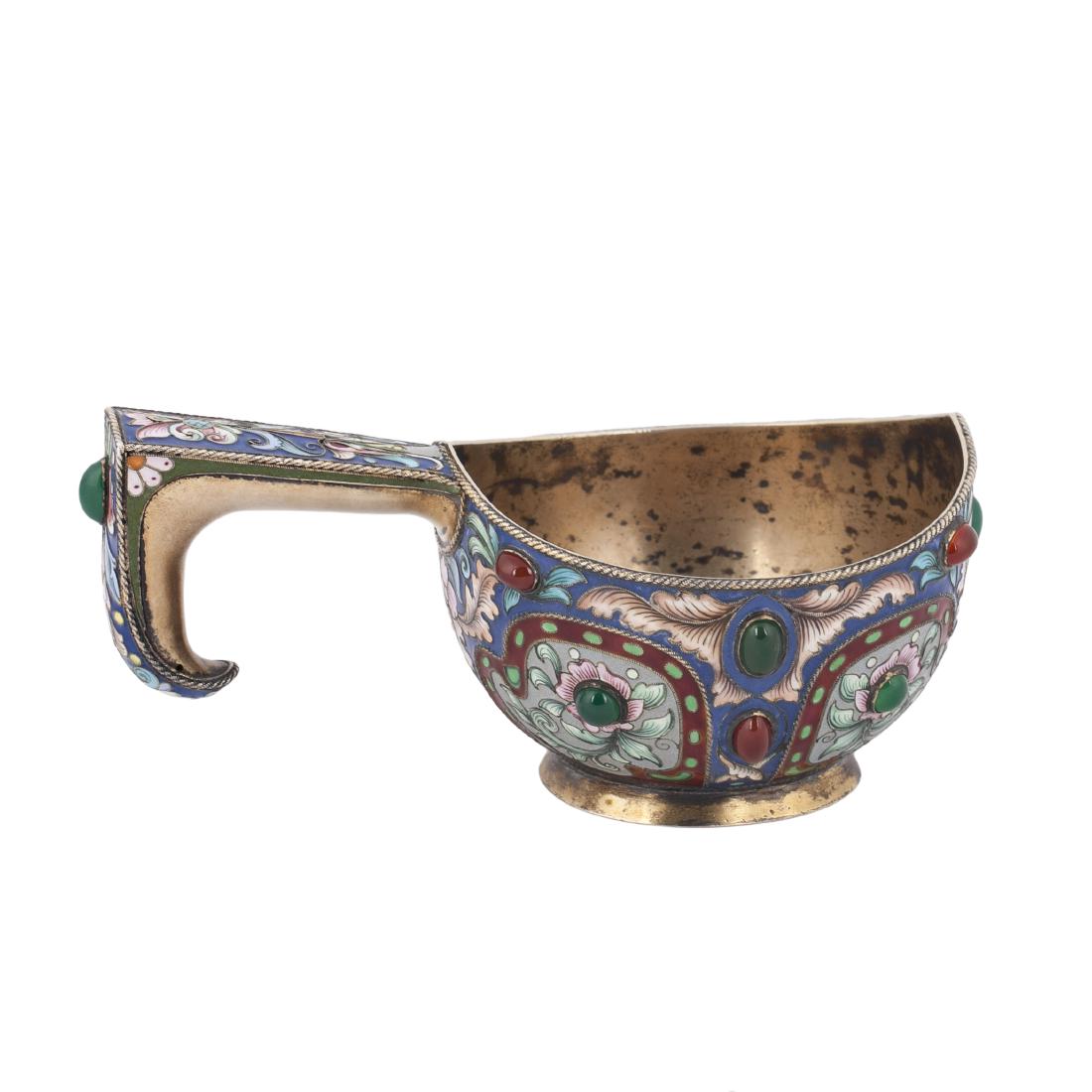Russian enamel kovsh by Rukert Fedor — image 3