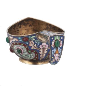 Russian enamel kovsh by Rukert Fedor — image 4