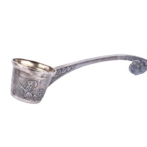 Russian cast silver-gilt kovsh-ladle — image 1