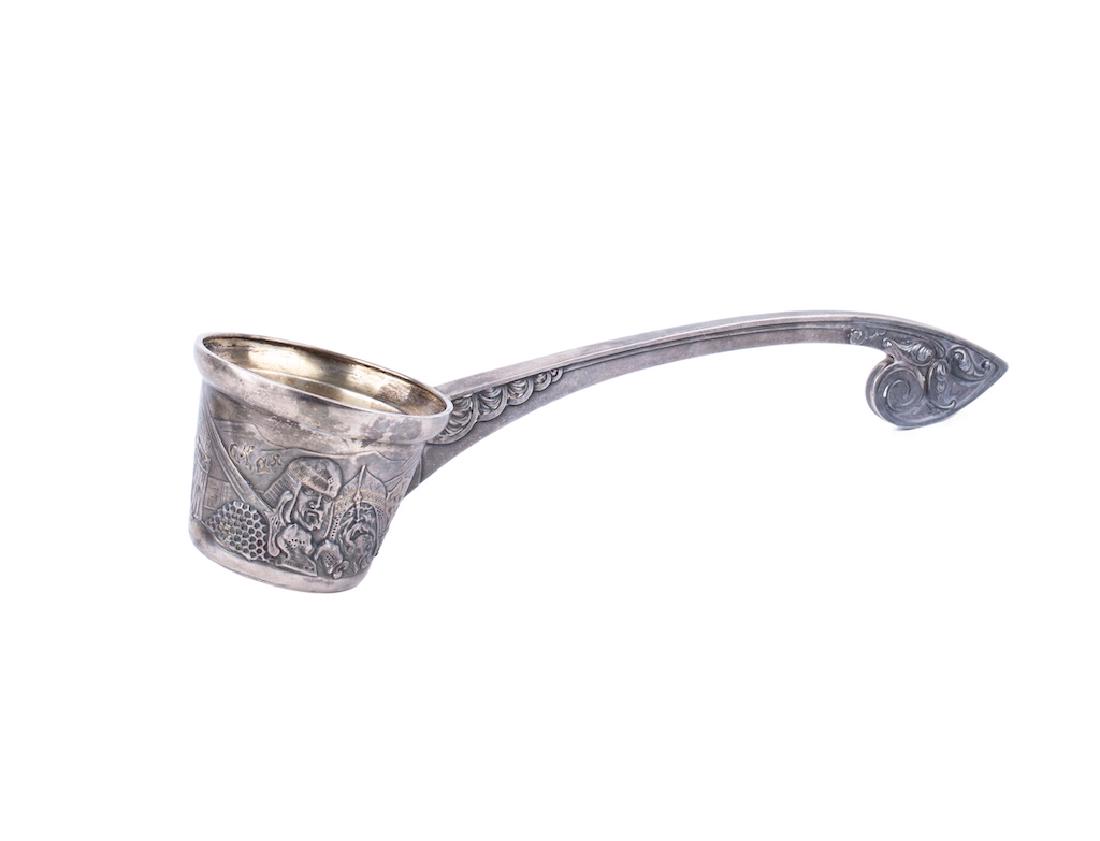 Russian cast silver-gilt kovsh-ladle — image 1