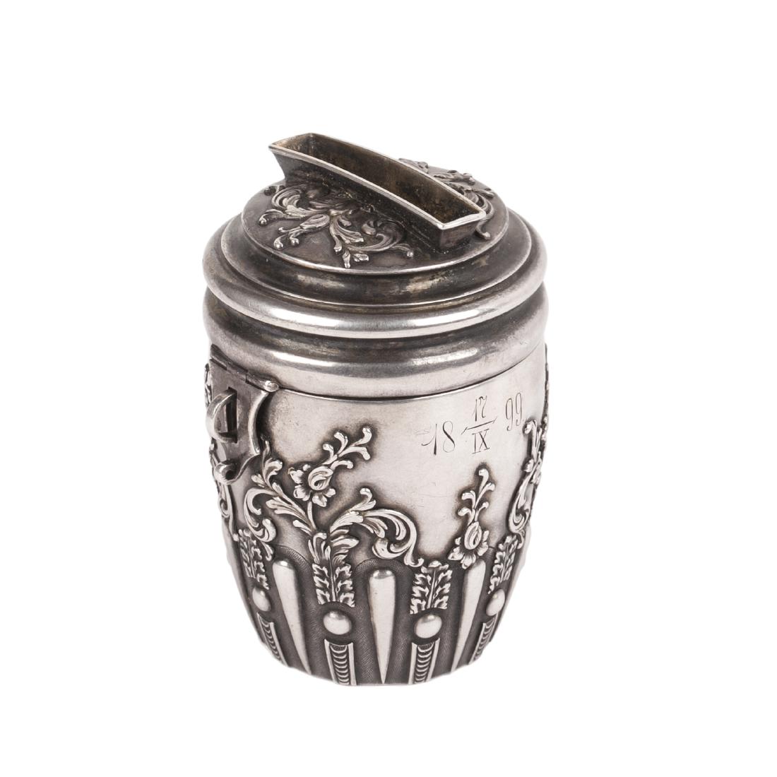 Unusual Faberge cast silver-gilt coin box — image 1