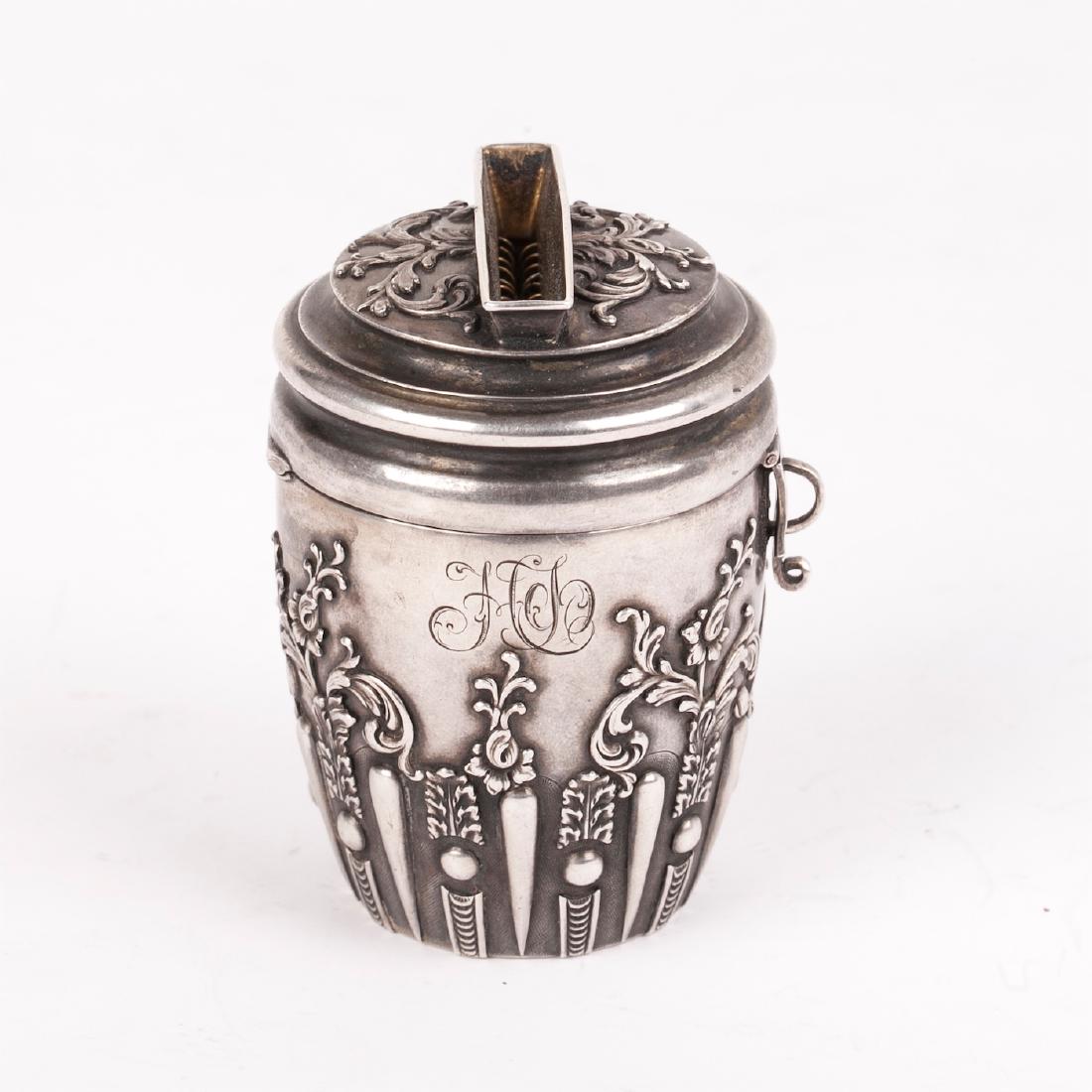 Unusual Faberge cast silver-gilt coin box — image 2