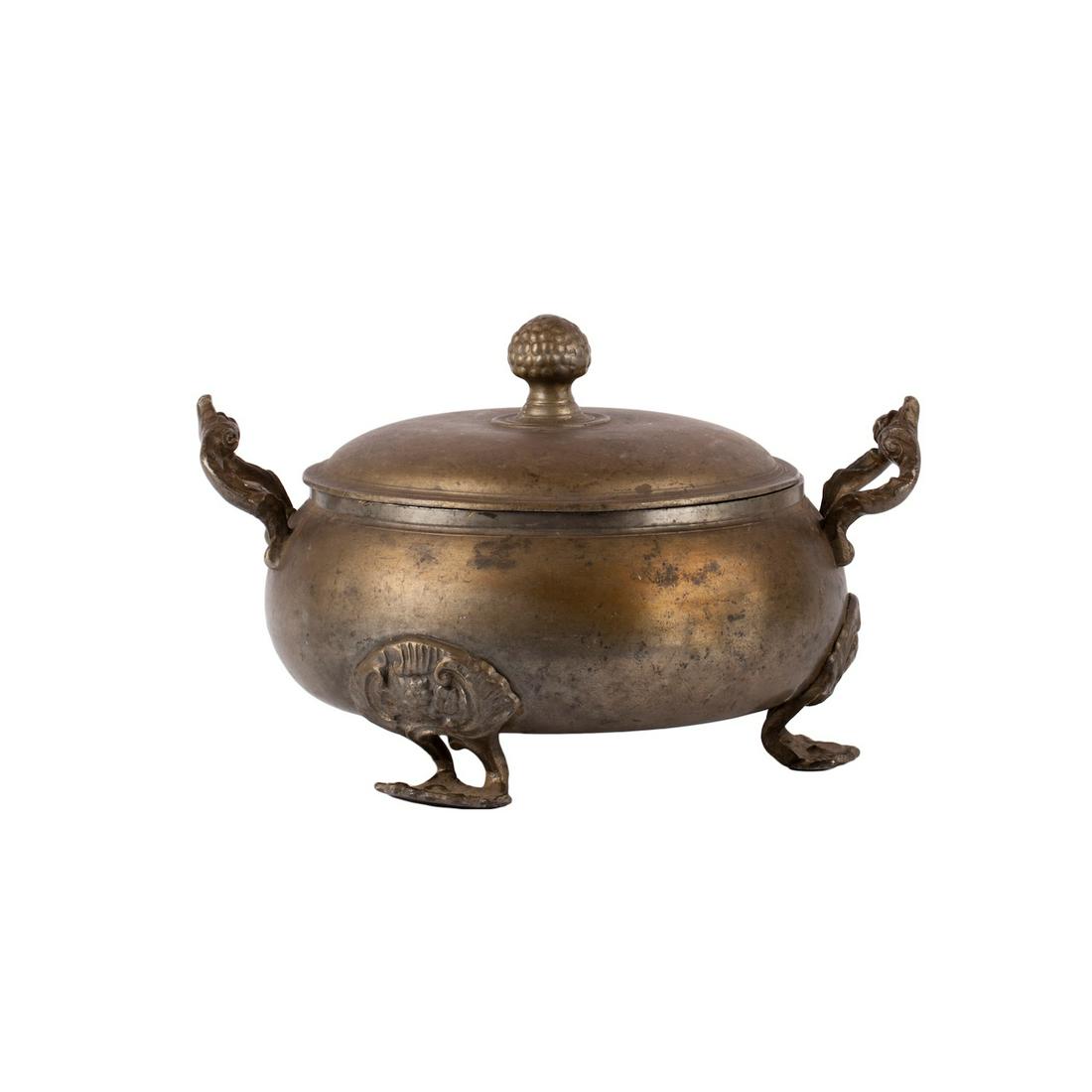 Russian metal dish with a lid — image 1