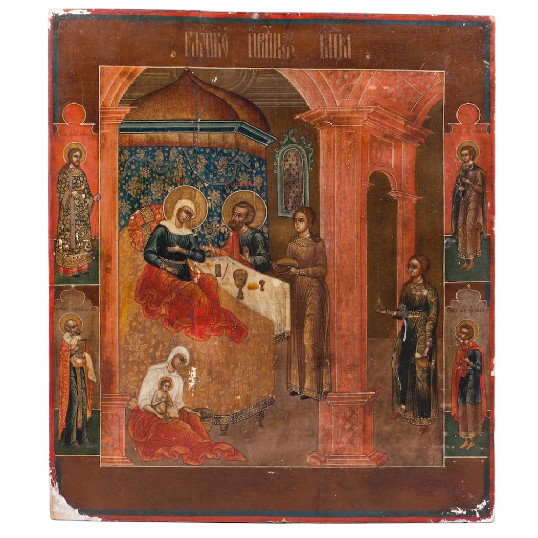 Russian icon of Mother of God Nativity — image 1