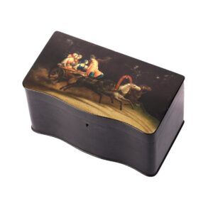 Russian tea caddy with a painted troyka scene — image 1