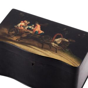 Russian tea caddy with a painted troyka scene — image 10