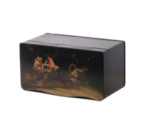 Russian tea caddy with a painted troyka scene — image 3