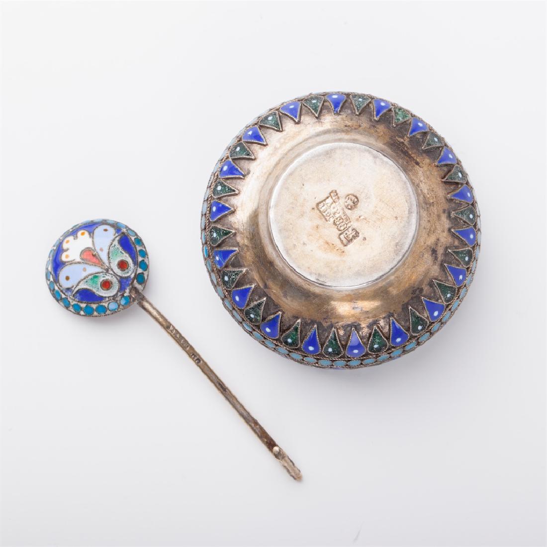 Russian Ovchinnikov silver-gilt salt cellar — image 4