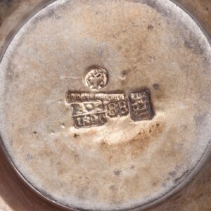 Russian Ovchinnikov silver-gilt salt cellar — image 5