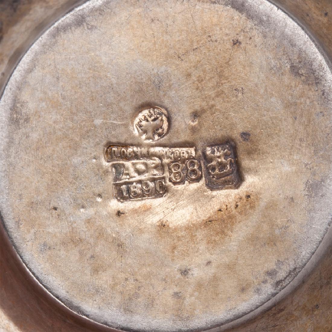 Russian Ovchinnikov silver-gilt salt cellar — image 5