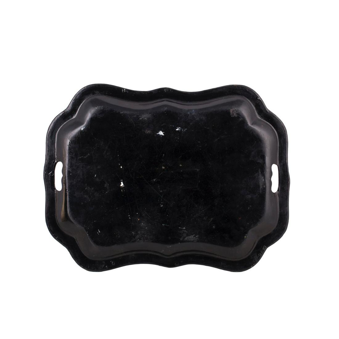 Russian tray with a painted tea drinking scene — image 2