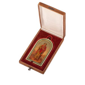 A Russian silver-gilt icon of St. Panteleimon — image 1