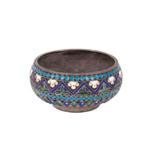 Russian Ovchinnikov silver-gilt salt cellar — image 1