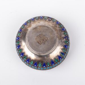 Russian Ovchinnikov silver-gilt salt cellar — image 4