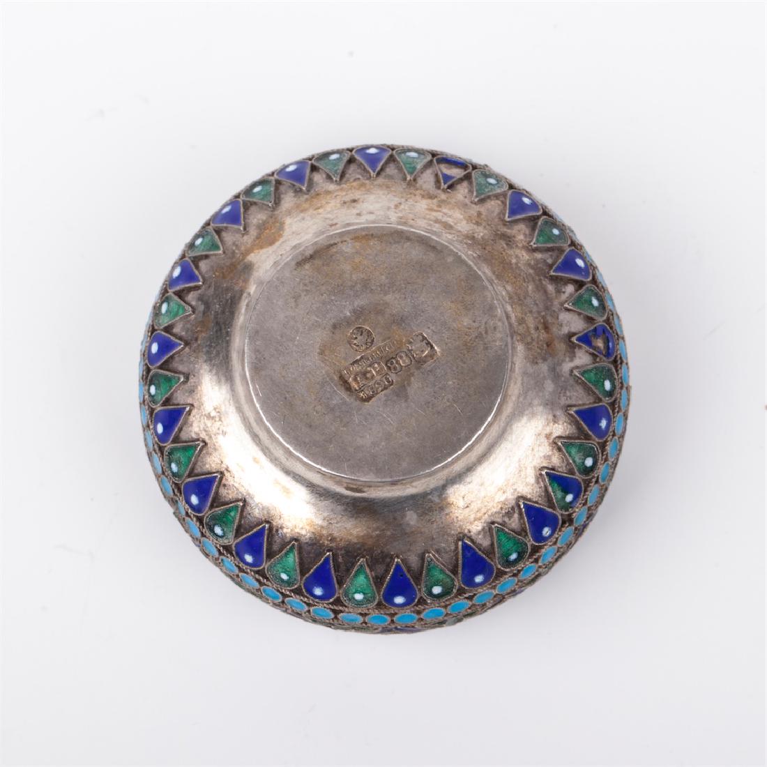 Russian Ovchinnikov silver-gilt salt cellar — image 4