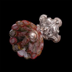 Silver and engraved glass vase — image 3