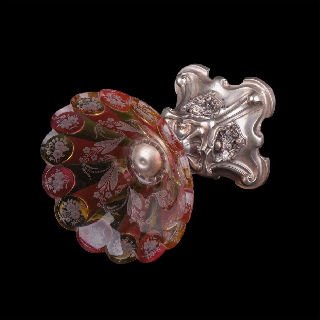 Silver and engraved glass vase — image 3
