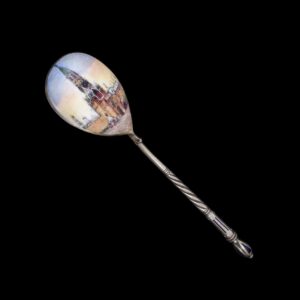 Unusual Russian decorative silver-gilt spoon — image 1