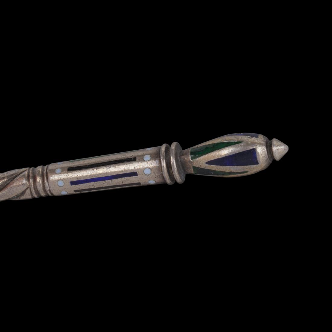 Unusual Russian decorative silver-gilt spoon — image 6