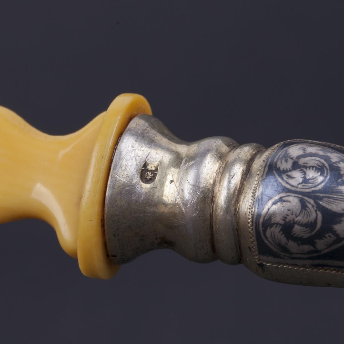 Russian silver and niello spoon with the Kremlin — image 4