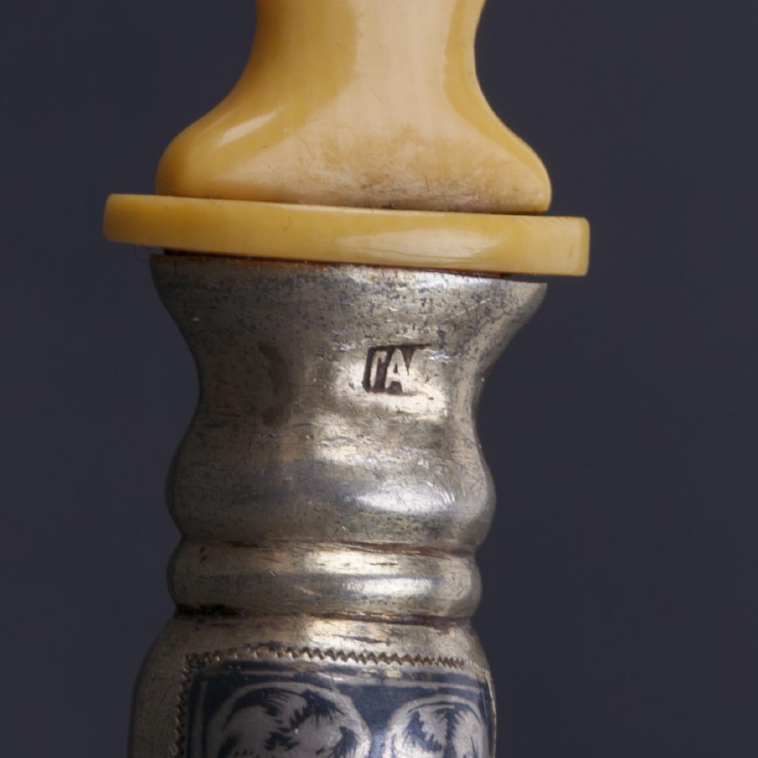 Russian silver and niello spoon with the Kremlin — image 5