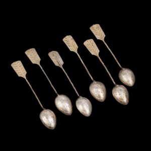 Russian silver-gilt tea spoons set — image 1