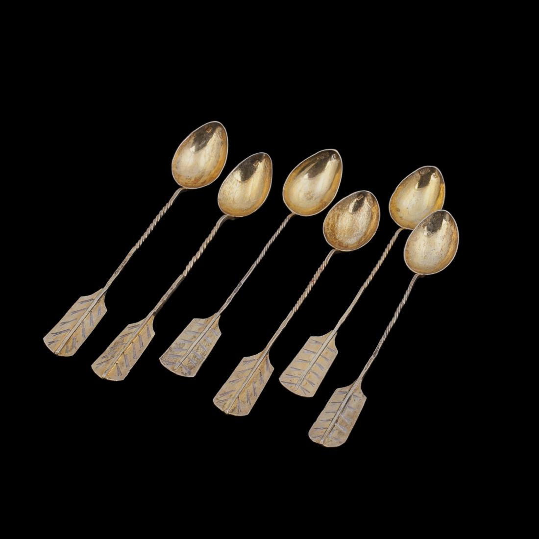 Russian silver-gilt tea spoons set — image 2