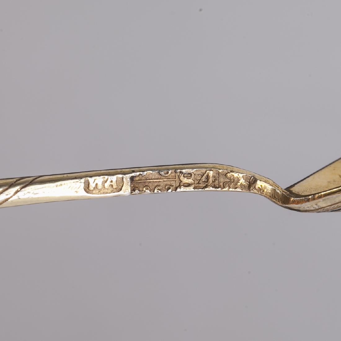 Russian silver-gilt and niello tea spoons set — image 4