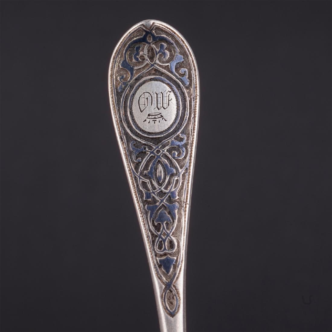 Russian silver & niello spoon with the Kremlin — image 4