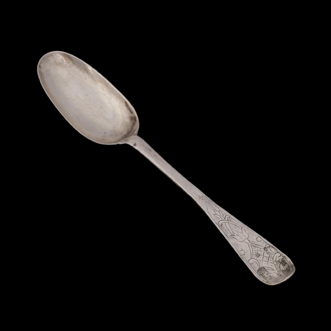 Rare 18th century silver table spoon — image 1