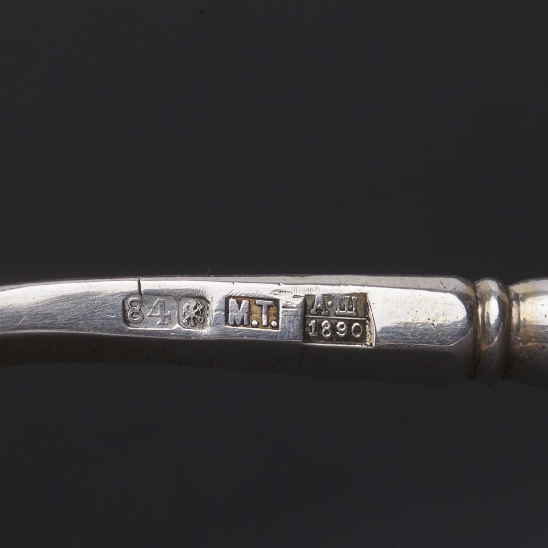 Russian silver and niello jam spoon — image 3