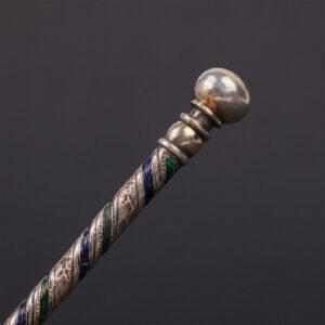 Russian silver and cloisonne enamel spoon — image 4