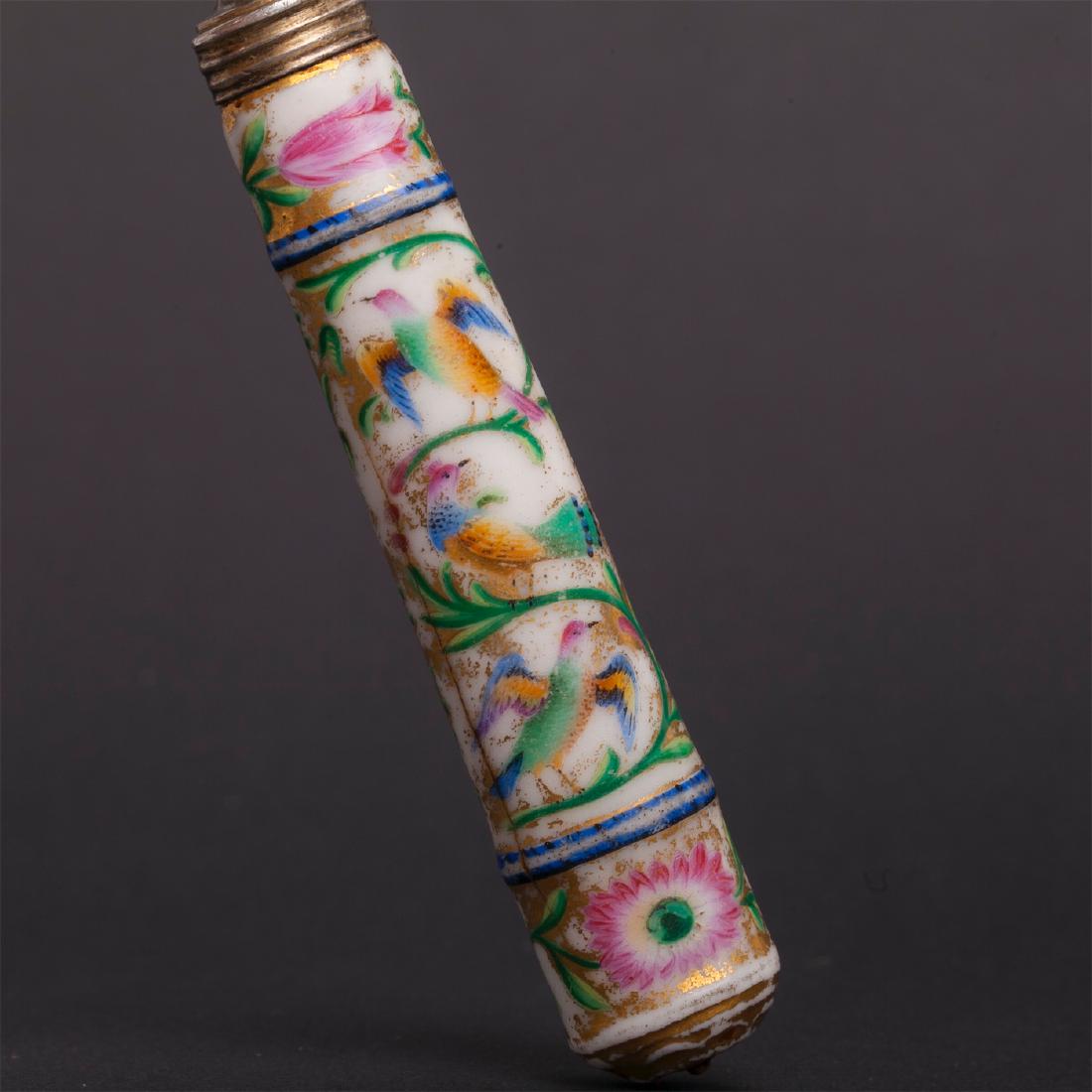 Russian Silver & porcelain serving fork — image 3