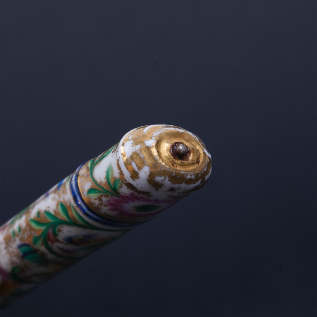 Russian Silver & porcelain serving fork — image 4