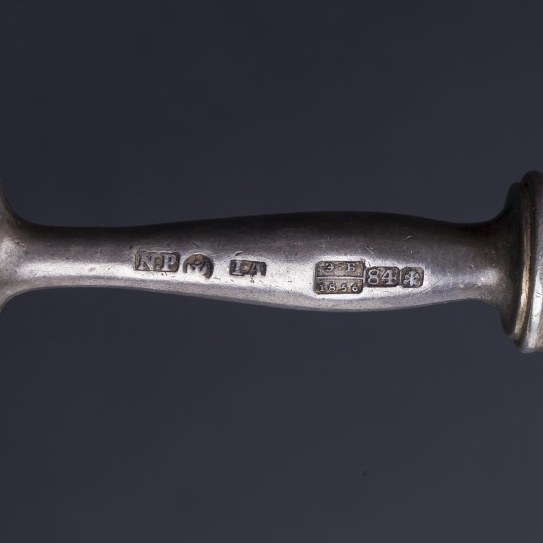Russian Silver & porcelain serving fork — image 5