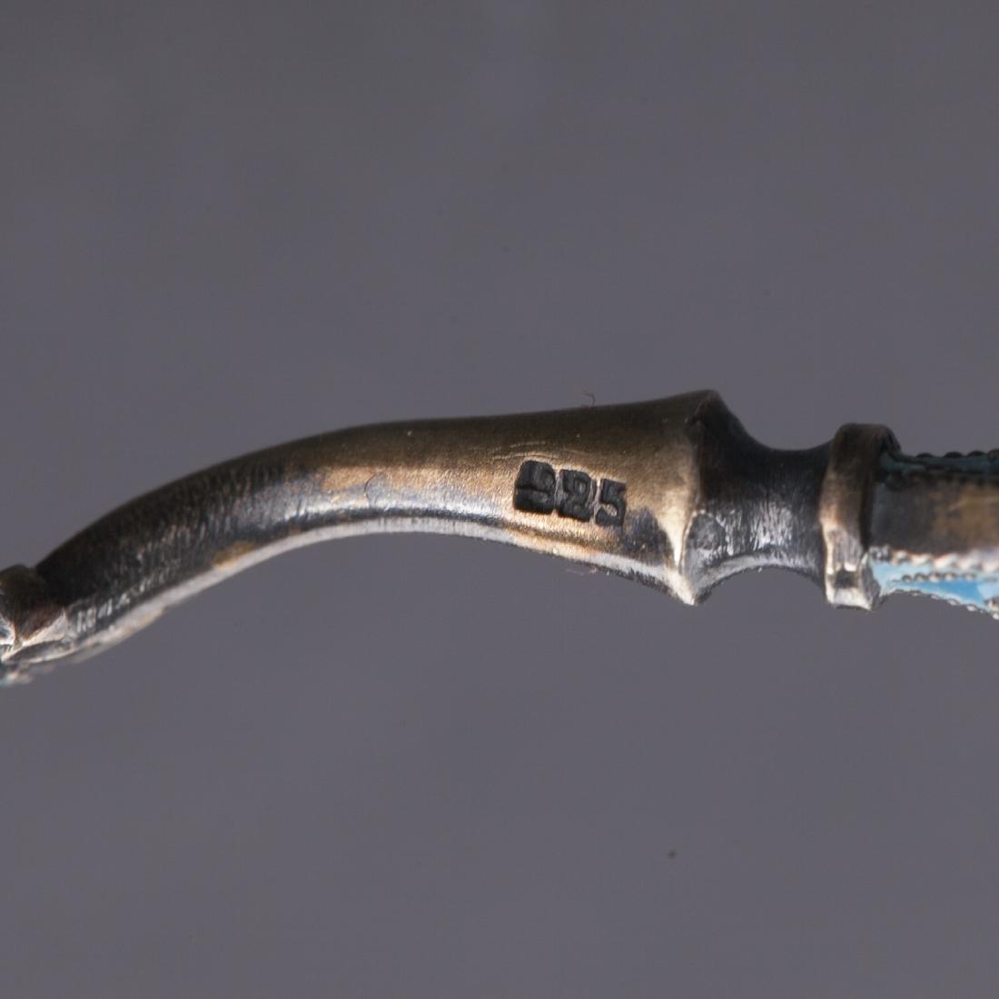 Silver-gilt and cloisonne enamel tea spoons set — image 5