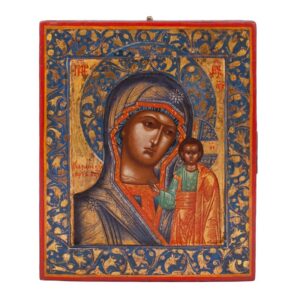 Icon of Kazan Mother of God in art noveau style — image 1