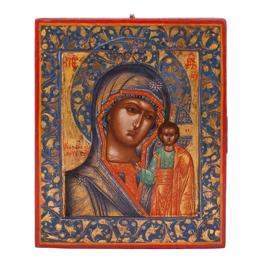 Icon of Kazan Mother of God in art noveau style — image 1
