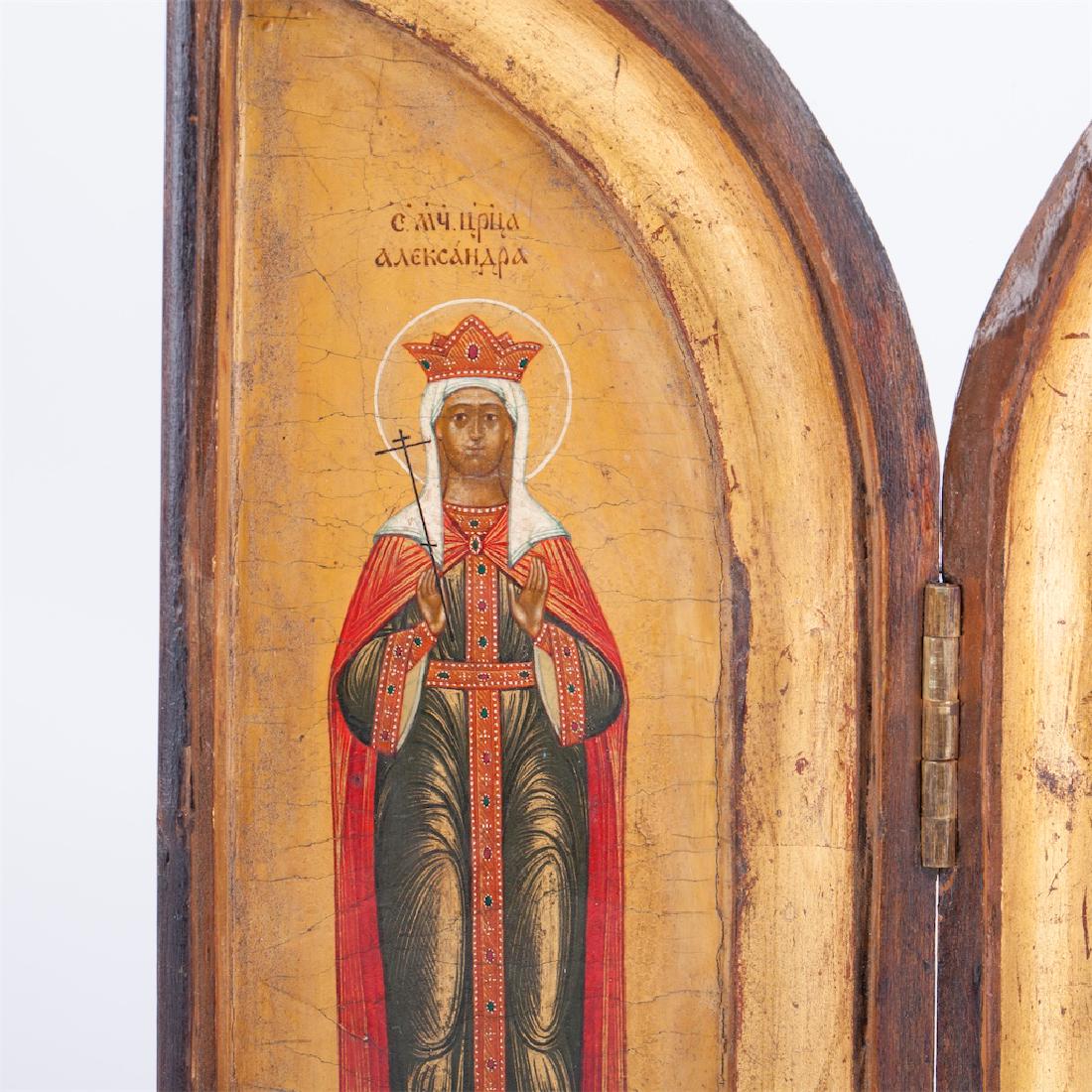 Russian triptych icon of Saints — image 3
